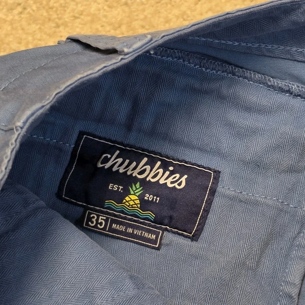 Chubbies Chino Shorts Men's Blue Khaki Flat Front 5.5" Inseam Casual Size 35 - Picture 6 of 10